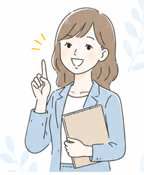 笑顔で案内する女性イラスト