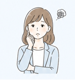 悩んでいる女性イラスト